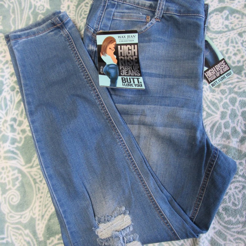 high rise push up jeans